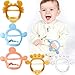 5 Pieces Baby Teething Toys for 6-12 Months Silicone Teether Hand Teether with Adjustable Wristband Anti-Dropping Chew Toys for Toddler Infant Newborn