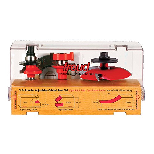 Freud 3 Piece Premier Adjustable Cabinet Bit Set (97-258)