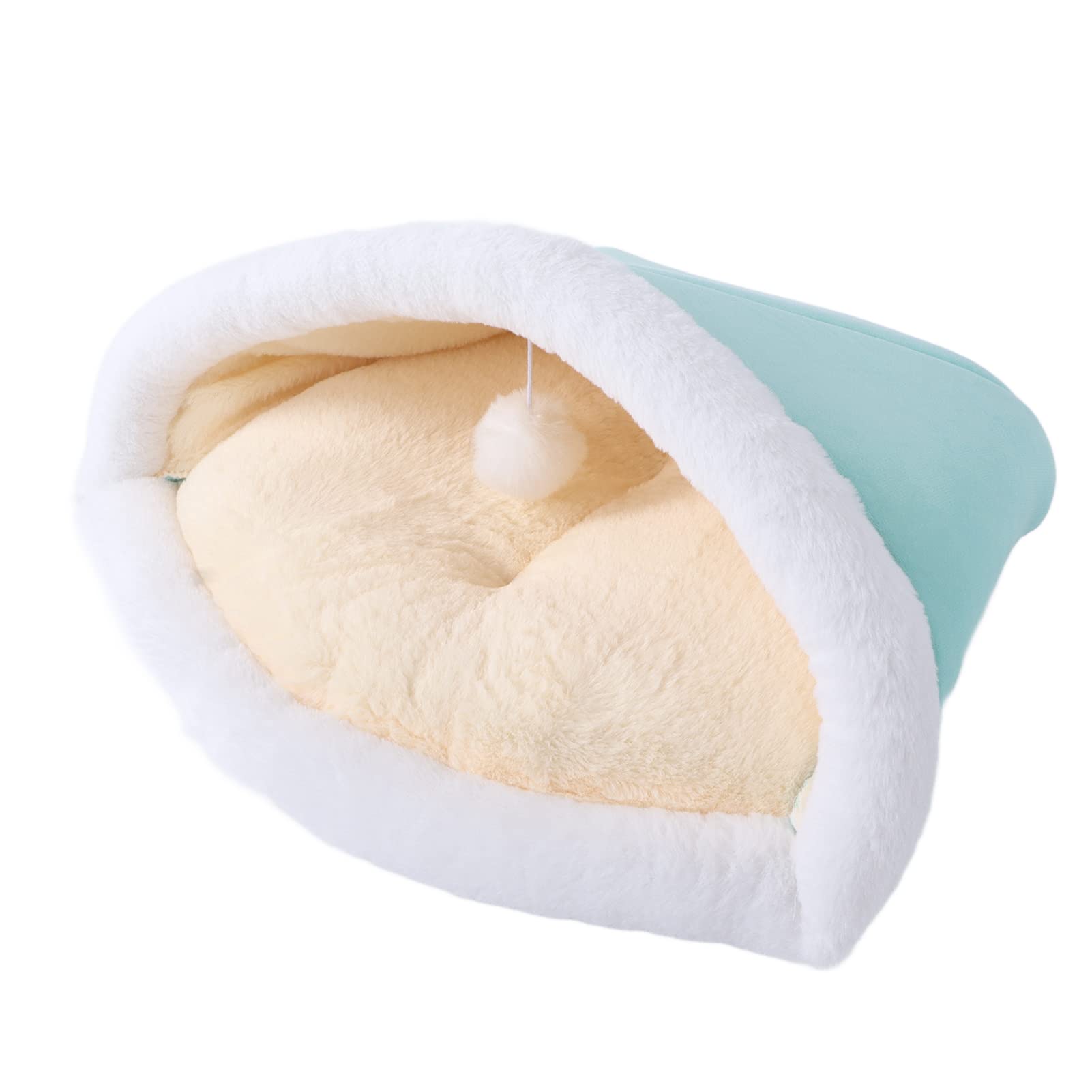 Qcwwy Letti Letti per Gatti Mobili Cuccia per Gatti Cuccia Lavabile per Animali di Piccola Taglia Gattini Sacco a Pelo per in Peluche Sacco a Pelo per Soffice Semi Chiuso Gatto (Lettiera per