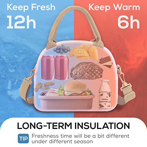 Tourit Womens Lunch Bag Insulated Lunch Box Cute Lunch Bags For Women, Work, Picnic, Hot Pink #TOP2