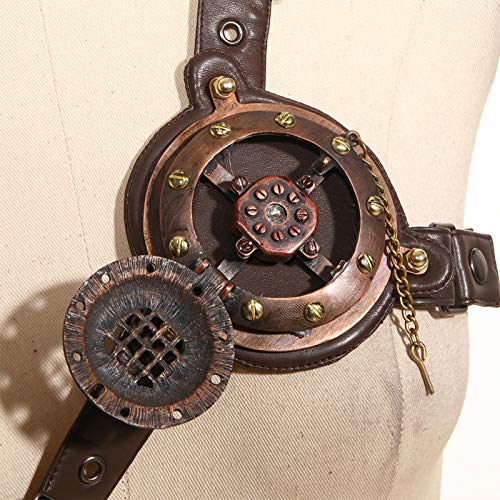 Steampunk Victorian Chest Harness Straps Belt Accessory with Led Light Coffee Costume Accessories Chest Buckle with4