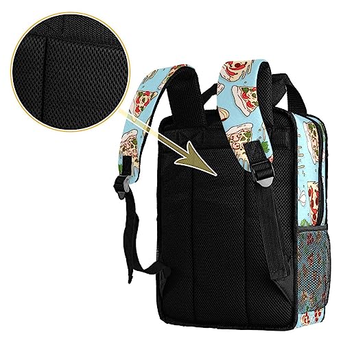 Cartable pour filles à bretelles réglables, sac à dos pizza