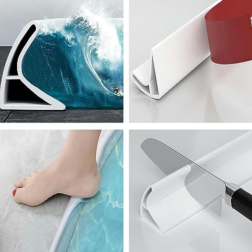 Barrera de agua para plato de ducha de silicona autoadhesiva flexible gris 3