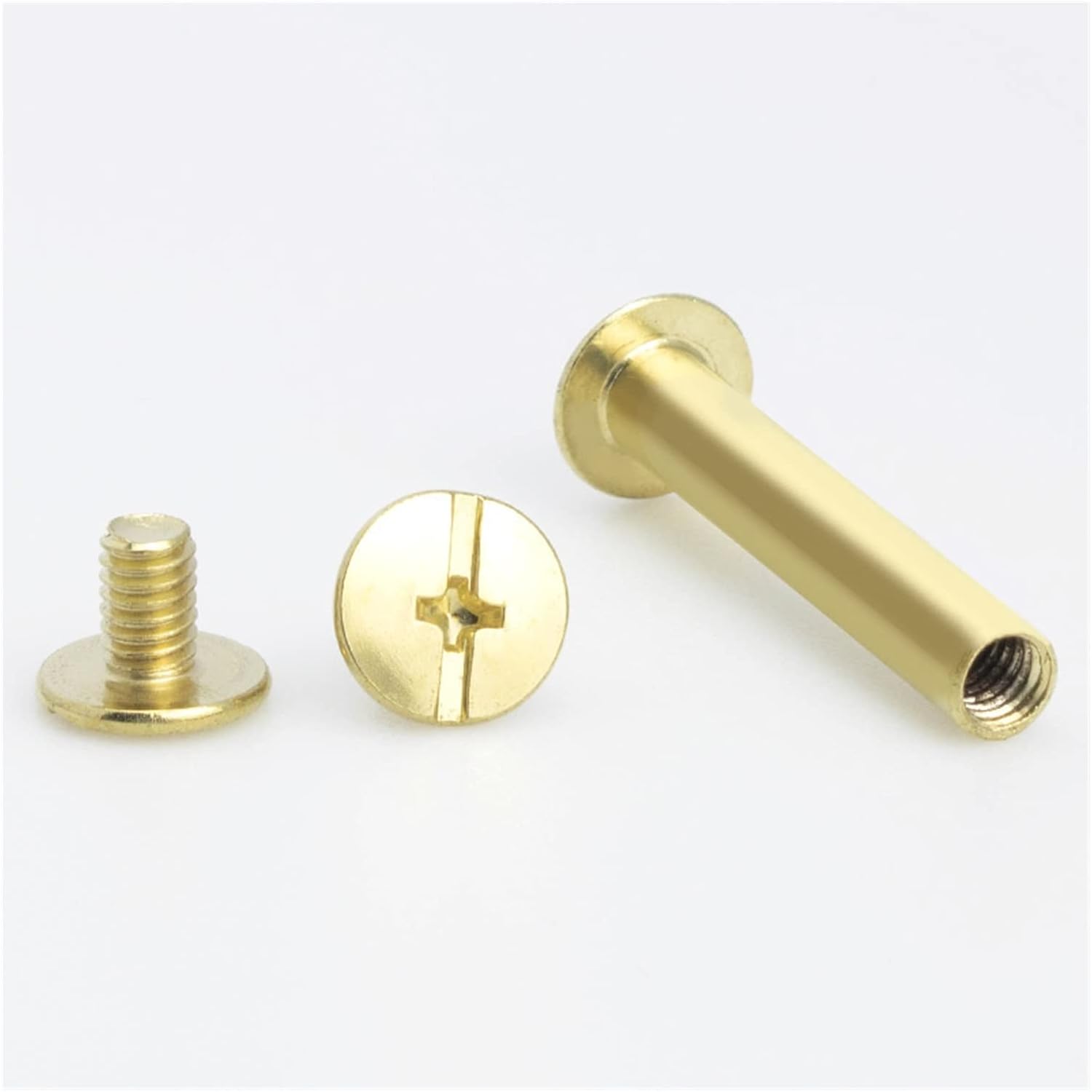 nut 2/10pcs M5x5-150mm Golden Silver Leather Bag Belt Photo Scrapbook Album Book Post Binding Screw Screw Nail Rivet Bolt Convenient and Easy to use (Color : Golden, Size : (10pcs) 5x45mm)
