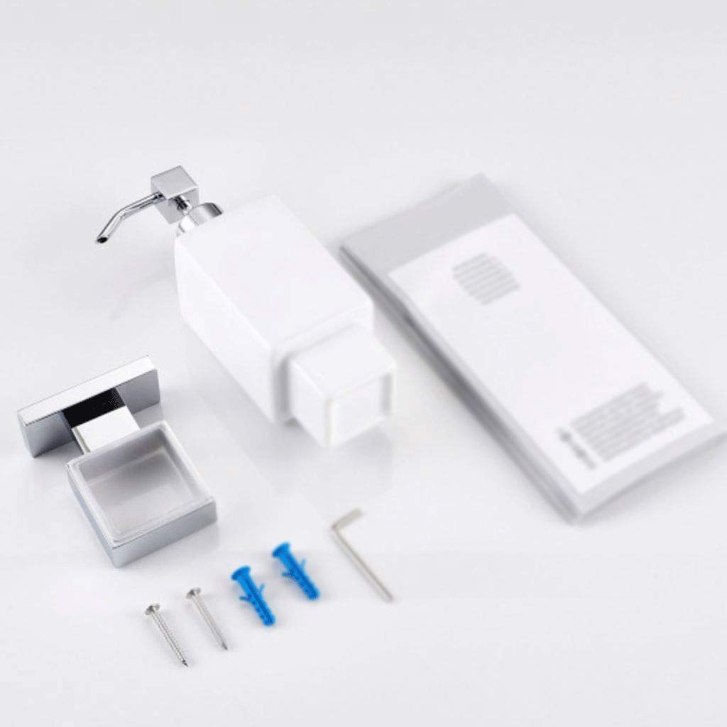 Bottiglia compatta con Pompa per Dispenser di Sapone Liquido Ricaricabile, Quadrata, in Metallo, per controsoffitto da Bagno, lavello della Cucina