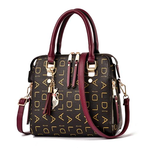 Handbag for Women PU Leather Top Handle Satchel Fashion Ladies Tote Bags Shoulder Purses for Travel