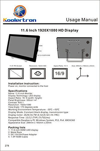 Koolertron 11.6 Monitor Portatile, Corpo in