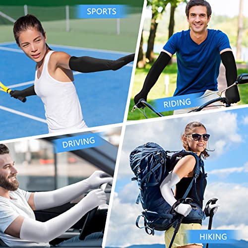 jecery 2 pairs uv long sun gloves women39s sunblock driving gloves non slip full finger arm sun protective for outdoor sports