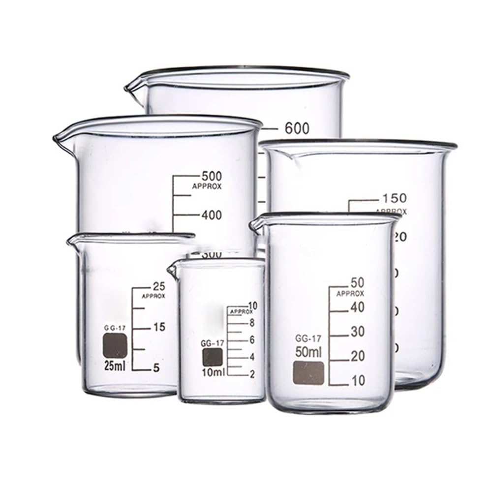 Attrezzature e forniture di laboratorio 1 set di becher in vetro borosilicato da laboratorio, dimensioni delle attrezzature, tazza graduata for