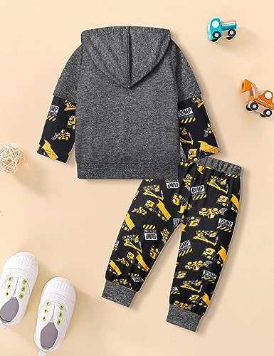 Image of MIGU Toddler Boy Clothes Dinosaur Clothes For Boys Hoodie Sweatsuit + Dinosaur Pants 2PCS Boys Outfits Set