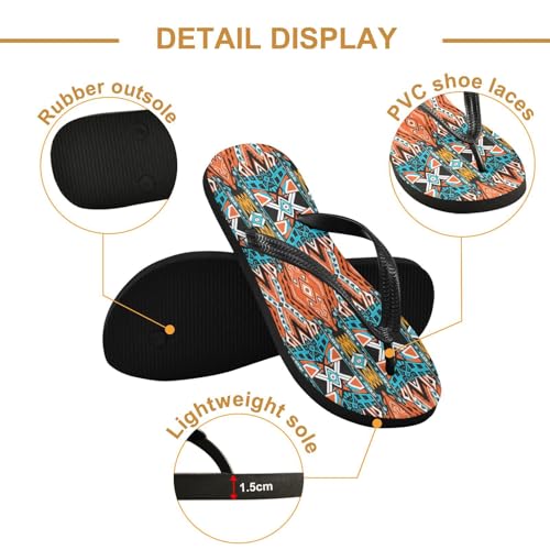 Nander Mexican Style Blanket Pattern Sandal Flip Flops of Men's & Women's,Beach Slippers Flip Flops Shower Shoes2