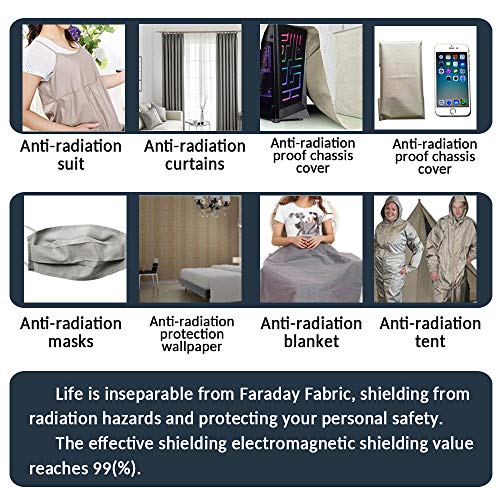 Fudali EMF002 Faraday Fabric-Emi Rfid Shielding-Block Wifi/Rf Anti-Radiation Military Grade And Radiation Protection Nickel Copper Fabric, Rfid Blocking Material 36 Inchx44 Inch Inch thumb #6