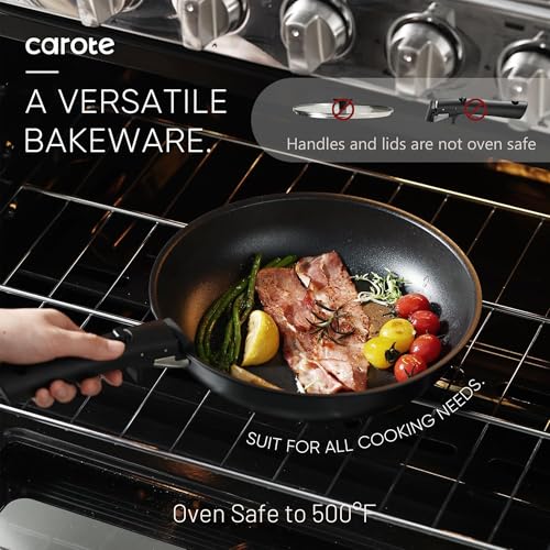 Image of CAROTE 19Pcs Pots and Pans Set Non Stick, Cookware Set Detachable Handle, Nonstick Induction Kitchen Sets Non Stick with Removable Handle, RV Cook Ware, Oven Safe, Black