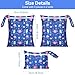 OTraki 3 Pack Waterproof Wet Dry Bag with Zippered & Handle Reusable Wet Clothes Bag Baby Cloth Diaper Wet Bags for Swimming Travel Beach Pool Gym,Drying Do Not Exceed 176℉ (Flower Pattern)