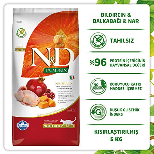 Farmina N&D Kürbis kastrierte Wachtel, Kürbis und Granatapfel - 5kg