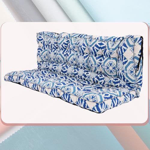 2-3 Seat Swing Replacement Cushion, Outdoor Bench Cushions with Backrest Thicken 4", Patio Furniture Garden Porch Loveseat Glider Pad Anti-Fading Wate