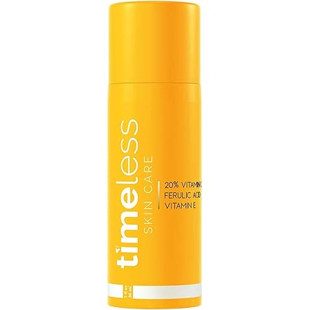 Timeless Skin Care 20% Vitamin C + E Ferulic Acid Serum - 1 oz - Lightweight, Non-Greasy Formula - Use Daily to Brighten, Restore & Correct Skin - Recommended for All Skin Types