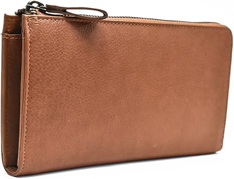 Amazon Hallelujah 長財布 本革 メンズ レディース L字ファスナー 人気 革 大容量 通帳が入る 多機能 カード 使いやすい おしゃれ 小銭入れ シンプル 30代 40代 50代 プレゼント キャメル Camel 財布