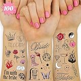 xo, Fetti Realistic Bachelorette Temporary Tattoos - 100 Foil Styles | Bachelorette Party Decoration, Bridesmaid Favor, Bride to Be Gift + Bridal Shower Supplies
