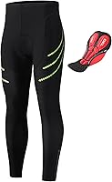 AUMENTAR Men's 5D Padded Cycling Pants - Breathable Road Bike Tights Leggings with Silicone Gripper & Reflective Zippers