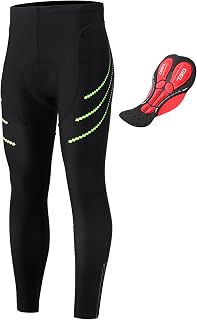 AUMENTAR Men's 5D Padded Cycling Pants - Breathable Road Bike Tights Leggings with Silicone Gripper & Reflective Zippers