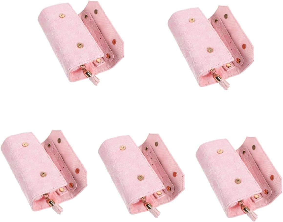 Alipis 5pcs Travel Jewelry Roll Pu Organizer Bag Necklace Holder Jewelry Storage Roll Pouch