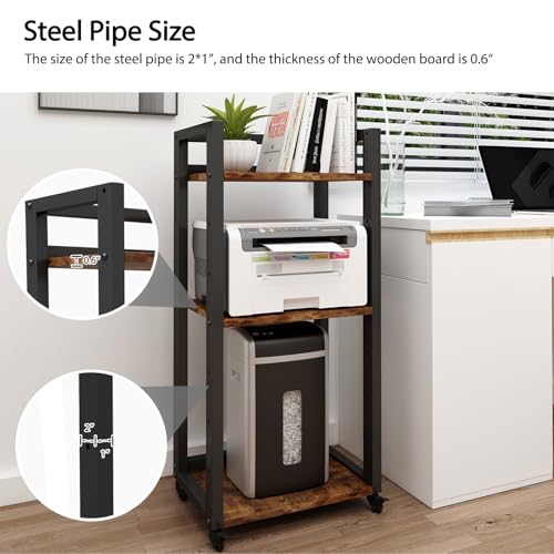 Image of Natwind 3-Tier Tall Printer Stand,Shredder Stand Computer Host Holder,Retro