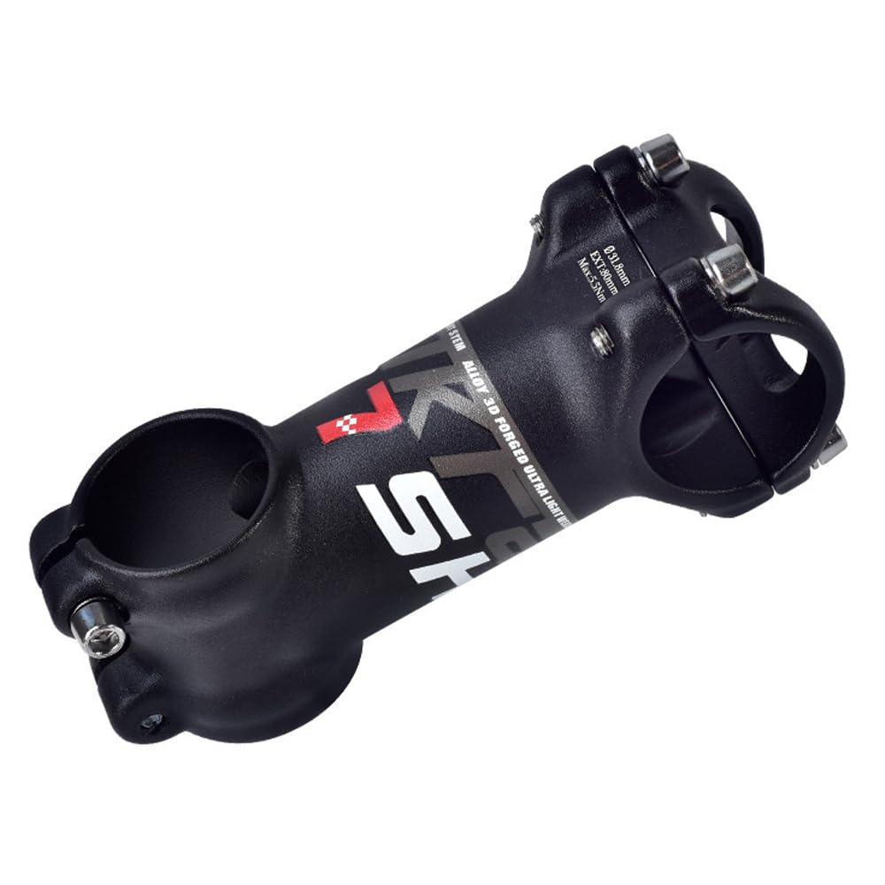 QYQAY 31.8mm MTB Stem ±7 Degree 35/45/55/60/70/80/90/100/110mm Bike Handlebar Stem Lightweight Aluminum Bicycle Riser for Mountain Bike Road Bike BMX Track Bike (Black Red Logo,80mm)