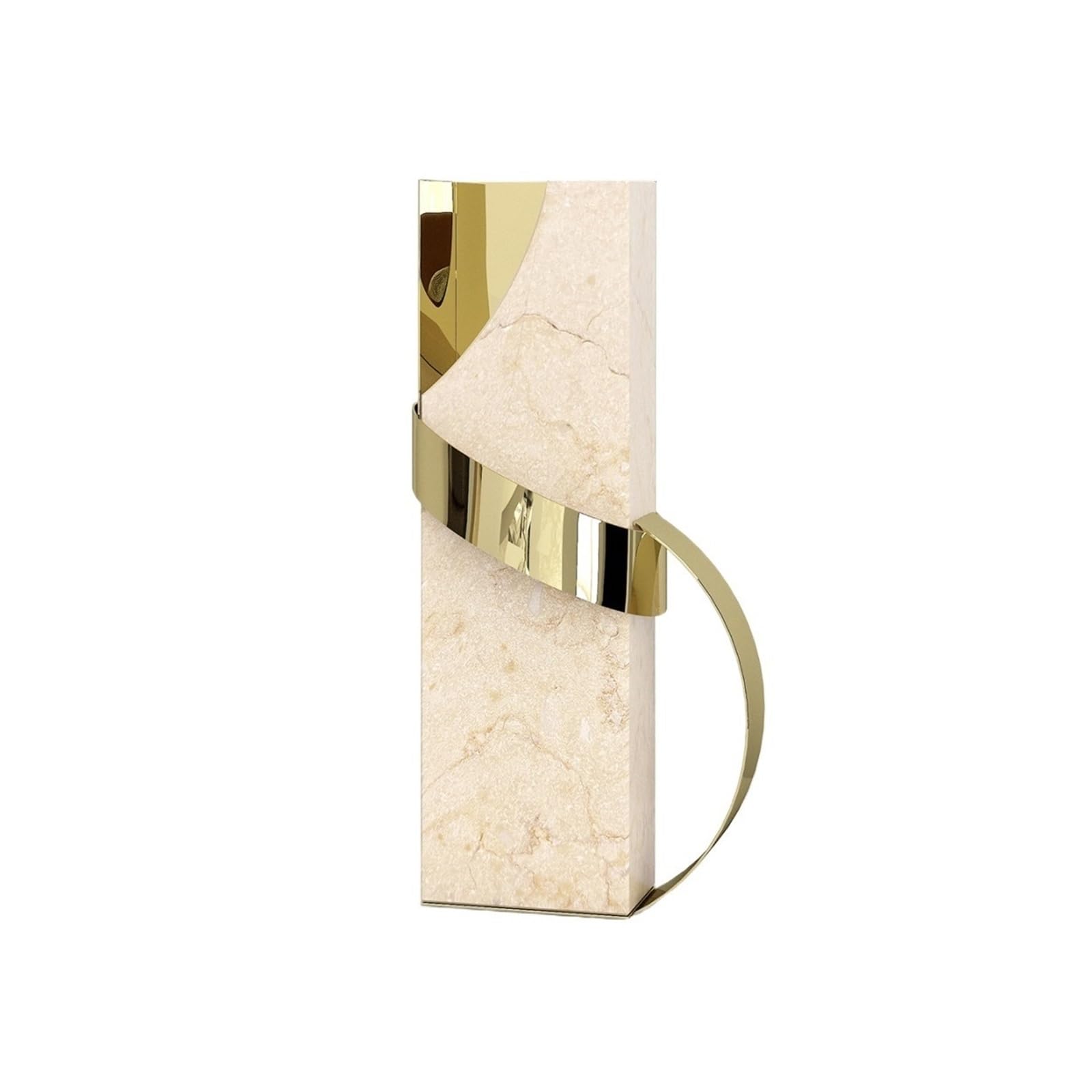 ZENY896V Sculptures Metal Decorative Light Luxury Marble Geometric Ornaments Decor(Yellow)