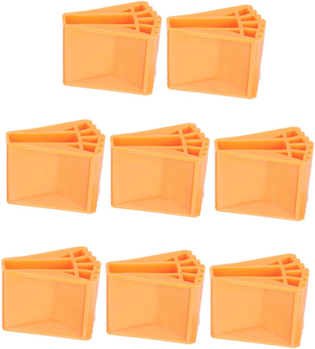 Didiseaon 8pcs Rubber Ladder Feet Covers Non-Slip Wear-Resistant Ladder Foot Replacement Pads 61x61x17mm Orange Legs Protection Mat for Step