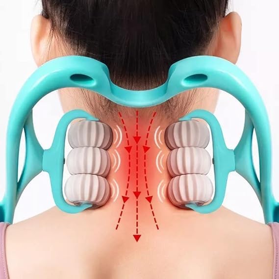 Acupression 6 Wheel Dual Pressure Point Cervical Neck Massager||Pinpoint Roller Neck Spine Massage Tool Relaxer Handheld Roller Therapy||Neck Acupoints 360° Adjustment 1