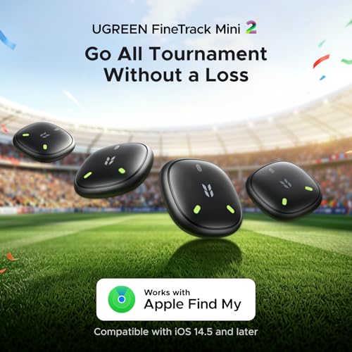 Image of UGREEN FineTrack Mini2 Air Tracker Tags (iOS Only) 4 Pack,Bluetooth Tracker Compatible with Apple Find My, Item Finder Smart Tag for Keys,Luggage