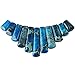 SUNYIK Blue Sea Sediment Jasper Loose Bead,for Jewelry Makings,Bar Shileds Stone,11Pcs/Set