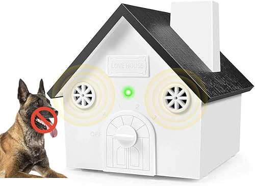 Zigzagmars Dispositivo de control de ladridos ultrasónico antiladridos, dispositivo de disuasión de ladridos de perro con control de nivel