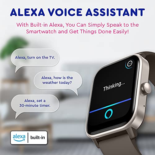 Octandra Ignite Veryfit 1.8" Alexa Built-In Bluetooth Answer Call Smart Watch Hr Heart Rate Blood Oxygen Saturation Sleep Monitor Step Counter Fitness Tracker Watches For Men Women (Idw01 Bt) (Brown) #TOP3