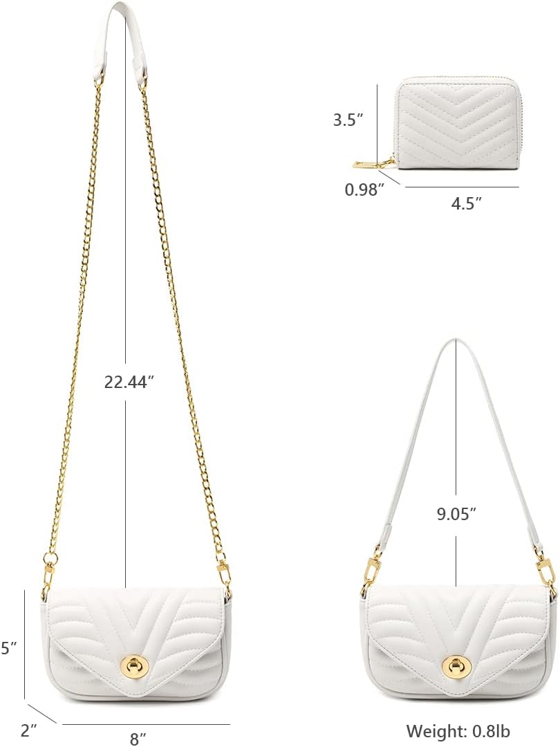 JEEHAN Quilted Crossbody Bags for women Designer Shoulder Handbags Small Purse - Image 3