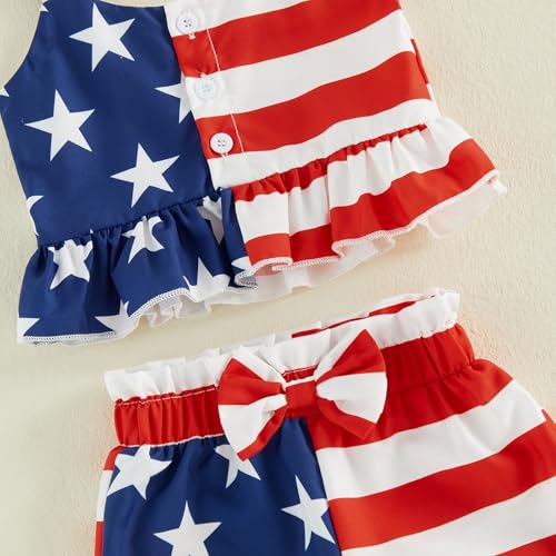 Image of Little Toddler Kids Girl Clothes Set 1-8 Years Summer Outfits Solid Color Tank Tops & Shorts