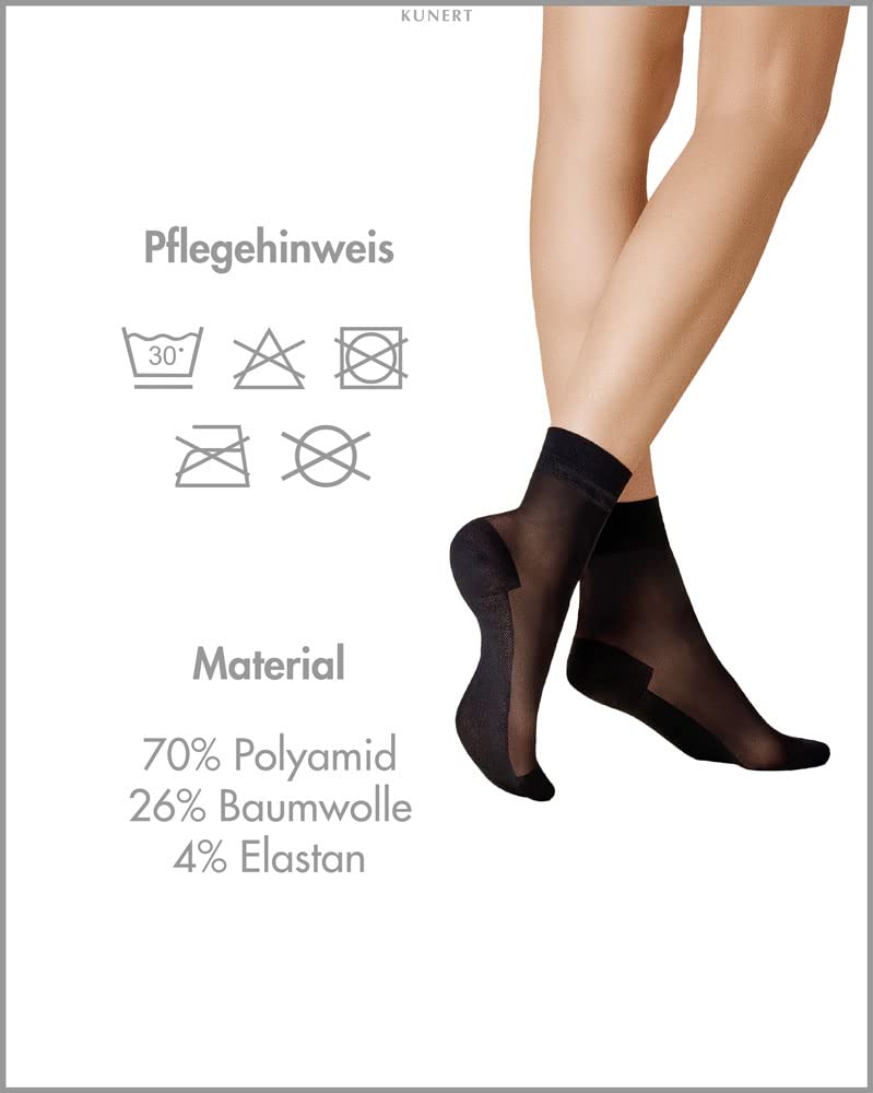 KUNERT Damskie rajstopy Cotton Sole 20 Sod (1 opakowanie), czarny, 39-42 EU