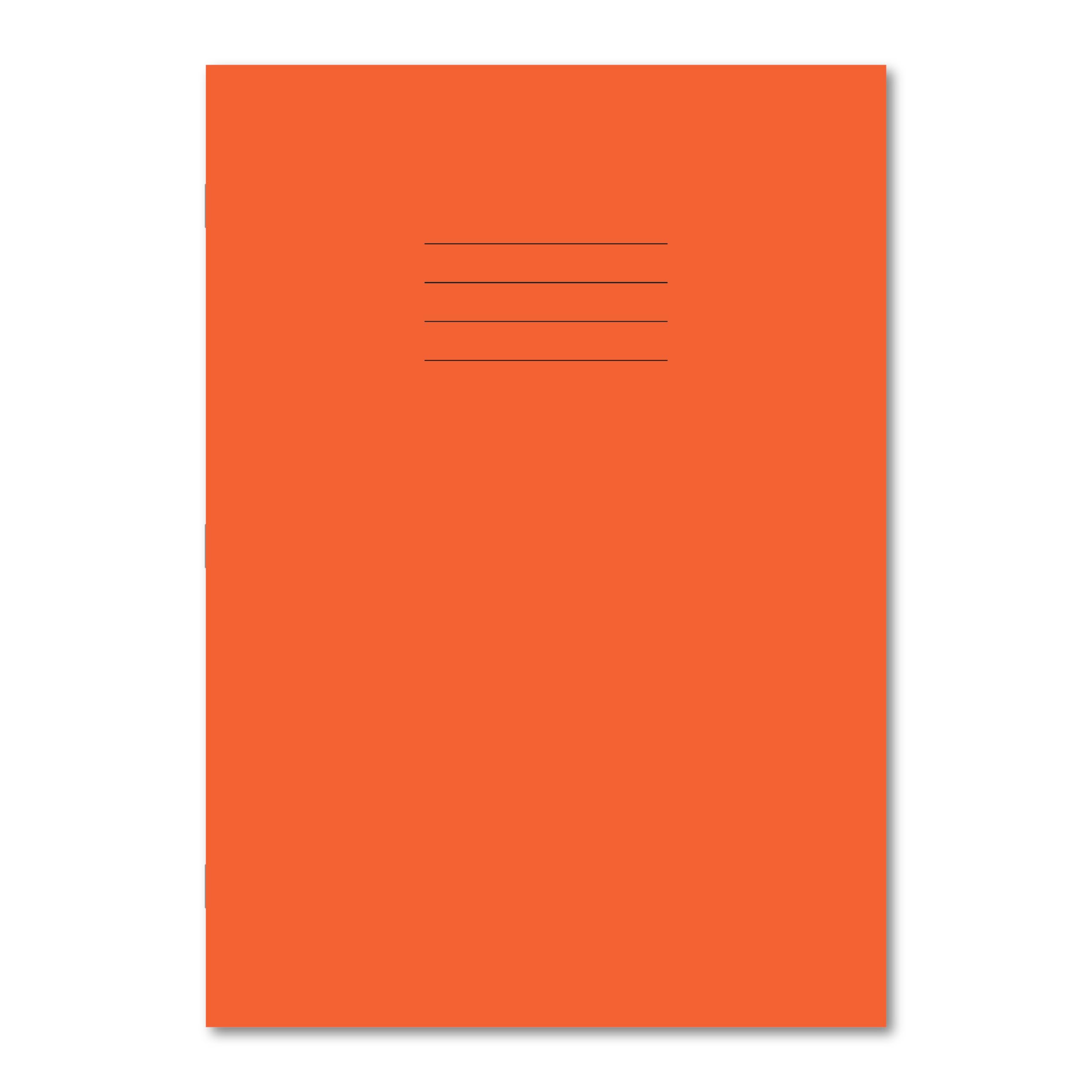 Hamelin A4 Exercise Book Stapled, Ruled with Margin, Header & Footer, 32 Page, Orange, 100 Pack