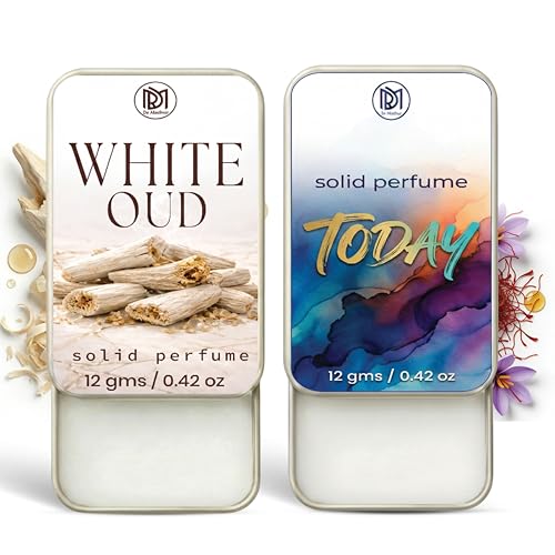 Image of Dr.Mashur Solid Perfume |Today&White Oud Alcohol Free Wax Perfume Balm, Long Lasting | Pocket Tin 12g, Pack Of 2| Non Greasy Smooth Glide, Travel Friendly Men And Women