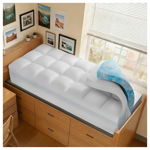 Vine Voice 4 Inch Memory Foam Mattress Topper Twin XL for College Dorm
