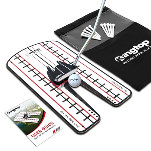 KINGTOP Ultra Golf Putting Mirror - Full Alignment View for Eyes & Shoulders - Ideal for Indoor |...