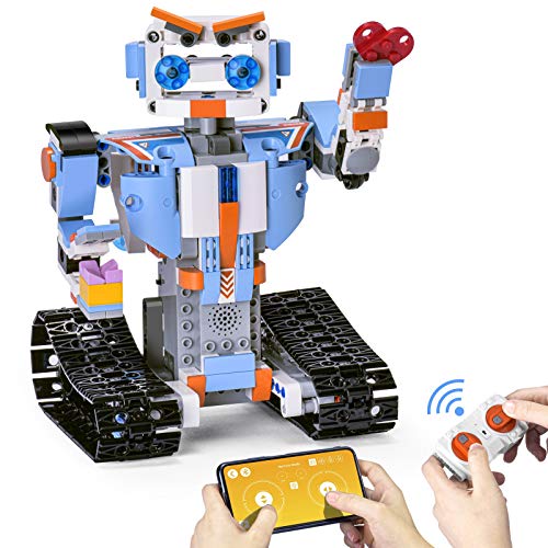 Ganowo Building Block Robot Kits, Remote Control Creative Toys Engineering Science Educational STEM Building Kits Stocking Stuffer Intelligent Learning Gift for Kids Boys Girls Teens