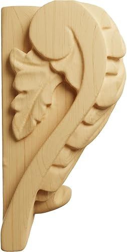 Miniatura 7 de Ekena Millwork CORW04X03X06BARO - Ménsula de madera de bloque de hoja de acanto grande, 3 34 pulgadas de ancho x 3 14 pulgadas de profundidad x 6