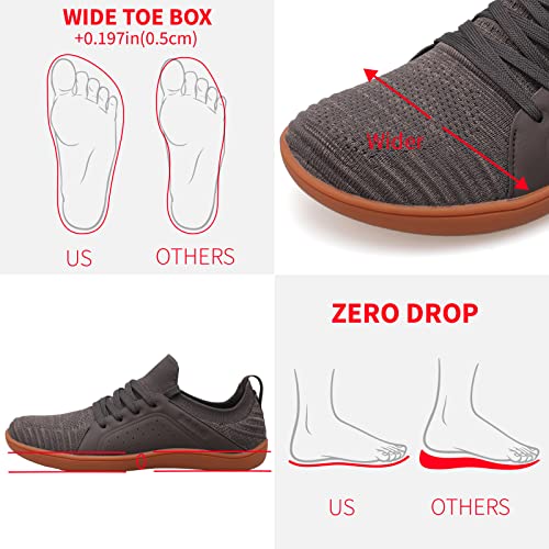 Image of relxfeet Men's Barefoot Shoes Minimalist Cross-Trainer Shoes Wide Toe Walking Shoes Zero Drop Sole Trail Running Sneakers
