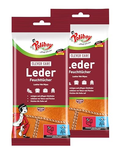Poliboy Lingette humide soin du cuir, nettoyage, polissage, protection du cuir