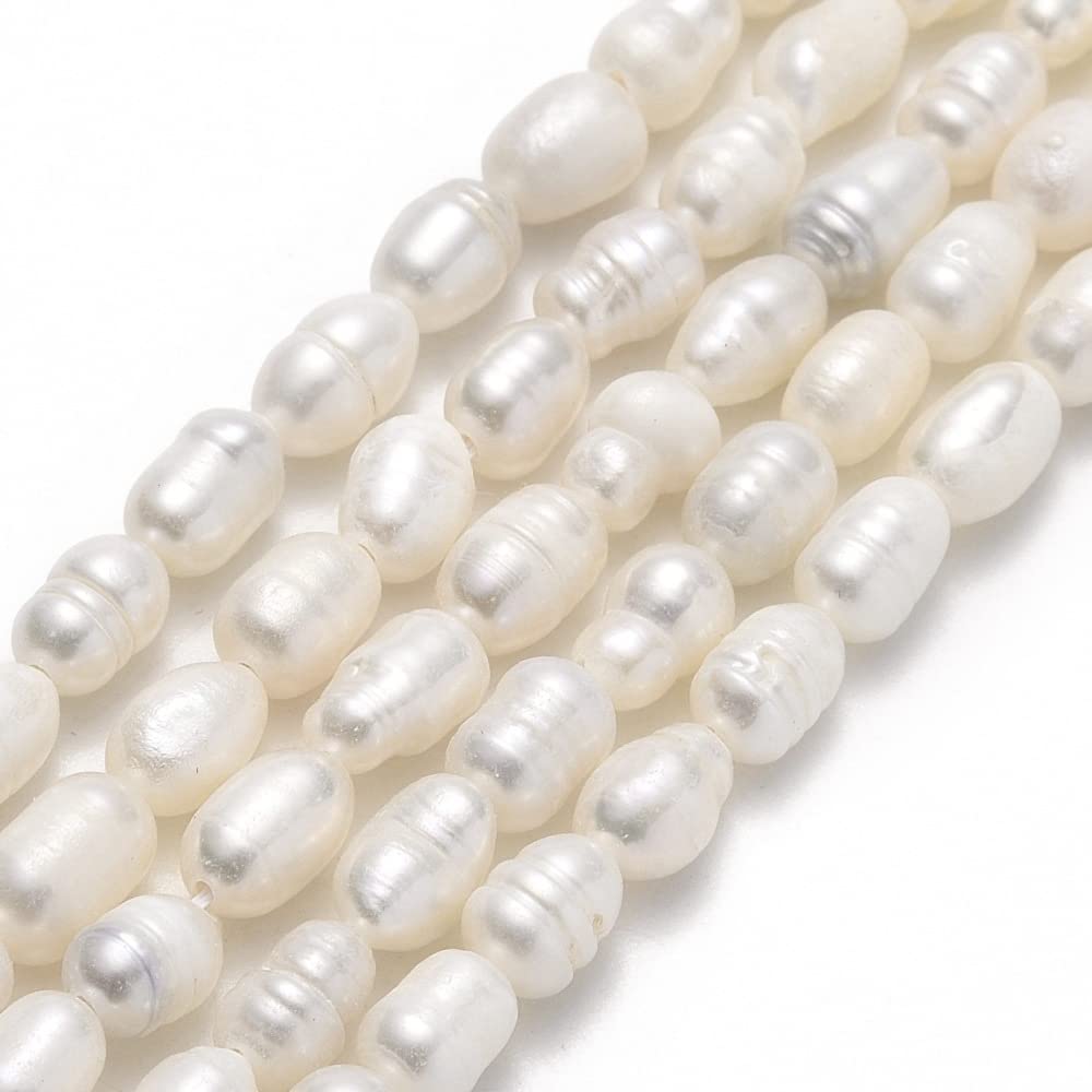 Boutigem About 55~57pcs/Strand Oval Pearl Beads Baroque Irregular Cultured Freshwater Pearl Beads Strand Loose Beads for Jewelry Making โ image 1
