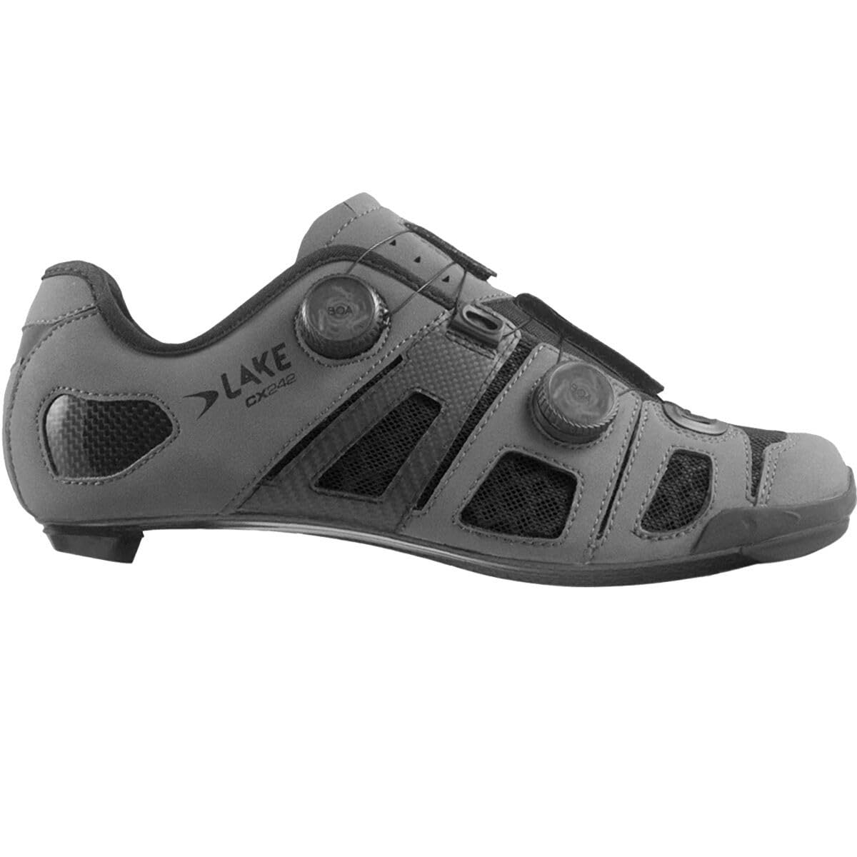 Lake Cx242 Cycling Shoe - Men's Matte Grey/Black, 45.0