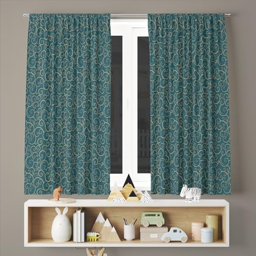 Image of ArtzFolio Spiral D2 | Blackout Curtain for Door, Window & Room | Rod Pocket & Tie Back | Velvet Fabric | Width 4.5feet (54inch) | Height 6 feet (72 inch); Single Piece