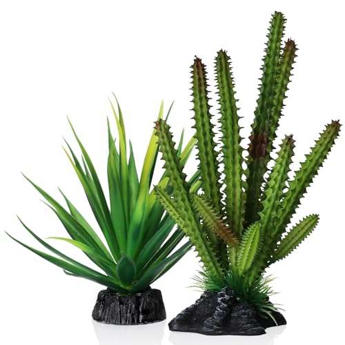 Emotionlite Aquarium Plants, Artificial Fish Tank Plastic Decorations Decor Plants Set Green 2 Packs